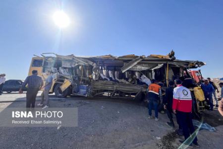 عکس خبری،حادثه مرگبار تصادف اتوبوس دانشجویان سمنانی