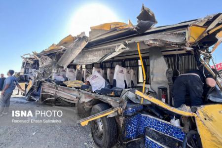 عکس خبری،حادثه مرگبار تصادف اتوبوس دانشجویان سمنانی