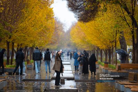 عکس خبری،باران پاییزی در اصفهان