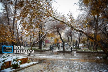 عکس خبری،بارش برف پاییزی در اصفهان