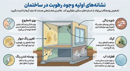 نشانههای اولیه وجود رطوبت در ساختمان نشانههای اولیه وجود رطوبت در ساختمان