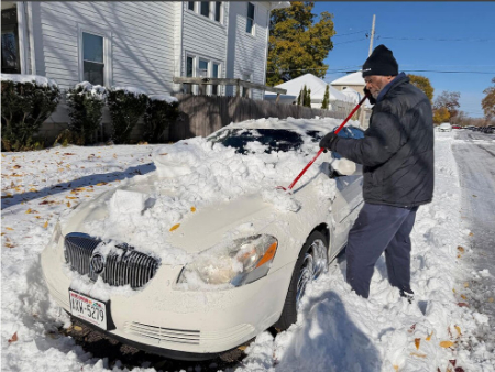 عکسهای جالب,عکسهای جذاب,بارش برف پاییزی در ایالت ویسکانسین آمریکا
