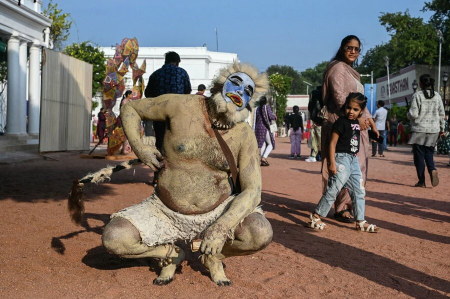 عکسهای جالب,عکسهای جذاب,هنرمندی در شهر حیدرآباد هند