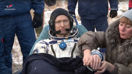 عکسهای جالب,عکسهای جذاب,فرود کپسول فضایی سایوز MS-27 روسیه در قزاقستان/ آسوشیتدپرس