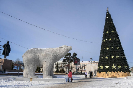 عکسهای جالب,عکسهای جذاب,میدان لنین در شهر یوژنو-ساخالینسک