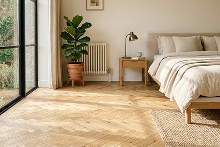 پارکت روشن طرح چوب در اتاق خواب پارکت روشن طرح چوب در اتاق خواب
