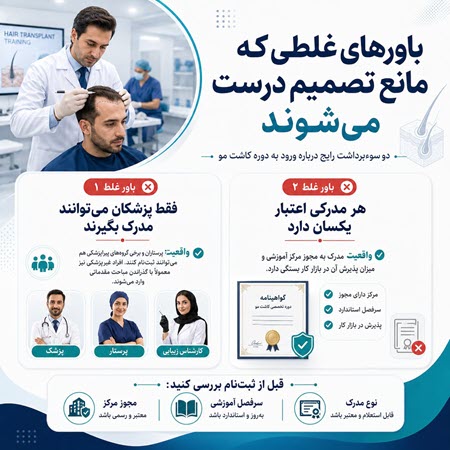 باورهای غلط درباره مدرک کاشت مو باورهای غلط درباره مدرک کاشت مو