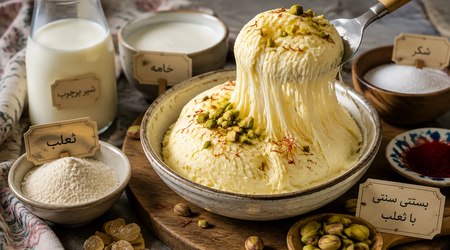 طرز تهیه بستنی خانگی با ثعلب