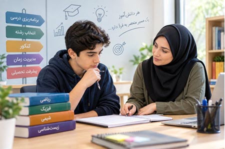 مشاوره تحصیلی و راهنمایی دانش آموز برای برنامه ریزی و مسیر تحصیلی