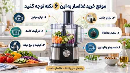 موقع خرید غذاساز به این ۶ نکته توجه کنید موقع خرید غذاساز به این ۶ نکته توجه کنید