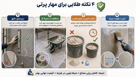 نکات مهار پرتی هنگام سفید کاری و اجرای نمای تگرگی یا شسته نکات مهار پرتی هنگام سفید کاری و اجرای نمای تگرگی یا شسته