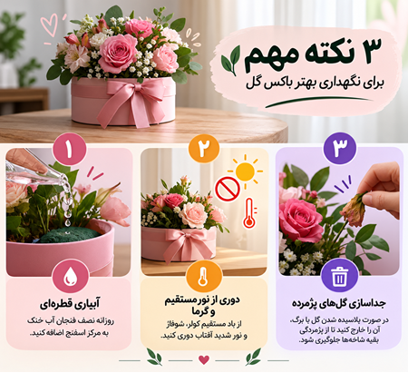نگهداری صحیح از باکس گل پس از تحویل نگهداری صحیح از باکس گل پس از تحویل