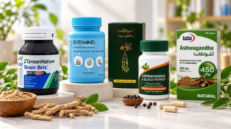 خرید قرص آشواگاندا اصل؛ مقایسه محصولات یوروویتال، راتامایند، برین بریکس و آمیتیس