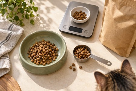محاسبه بودجه غذای خشک گربه با وزنکردن سهم روزانه محاسبه بودجه غذای خشک گربه با وزنکردن سهم روزانه