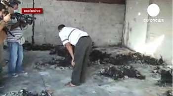 تصاوير تکان دهنده يورونيوز از اجساد سوخته پنجاه نفر از انقلابيون ليبي