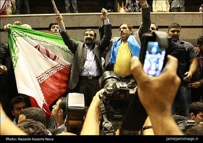 حامیان محسن رضایی,هواداران محسن رضایی در ورزشگاه شهید شیرودی تهران