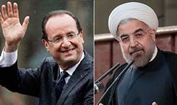 احتمال لغو تحريم‌ها,دیدار اولاند و روحانی