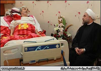 دیدار روحانی با جانباز قطع‌نخاعی ,دیدار روحانی با خانواده شهدا