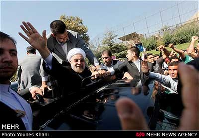 روحانی,تصاویر استقبال کنندگان رييس جمهور