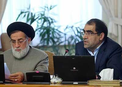 عکس  هیات دولت در میان خبرنگاران, وزیر بهداشت  