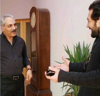 دیدار بهرام رادان و مهران مدیری , تصاویر پشت صحنه سریال شوخی کردم