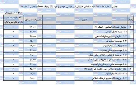 اخبار,اخبار اقتصادی,سهم نهادهای غیر دولتی از بیت المال