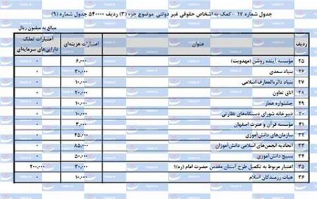 اخبار,اخبار اقتصادی,سهم نهادهای غیر دولتی از بیت المال