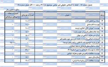 اخبار,اخبار اقتصادی,سهم نهادهای غیر دولتی از بیت المال