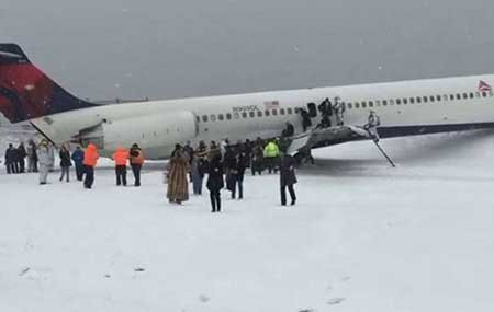 اخبار,اخبار حوادث ,حادثه در هنگام فرود هواپیما در نیویورک