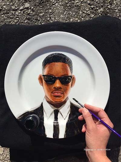 اخبار,اخبار گوناگون ,هنرنمایی سینمایی بر روی بشقاب