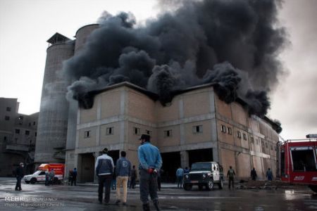   اخبارحوادث  ,خبرهای حوادث , آتش سوزی کارخانه سیمان