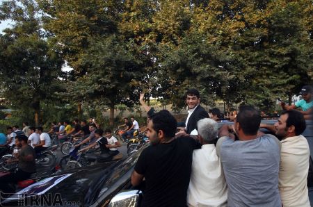 اخبار,اخبار ورزشی ونتایج مسابقات, استقبال مردم جویبار از نابغه کشتی آزاد