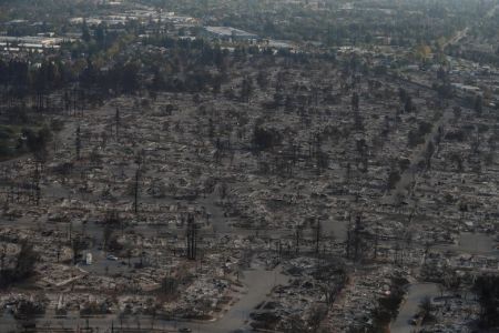 اخبار,عکس خبری, تصاویر هوایی از خسارت‌های آتش‌سوزی در کالیفرنیا