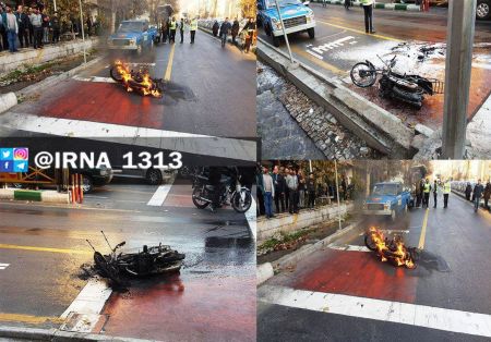 اخبار,اخبار حوادث,آتش‌سوزی عمدی یک موتورسیکلت