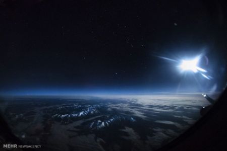 اخبار,اخبار گوناگون, آسمان شب از داخل کابین خلبان