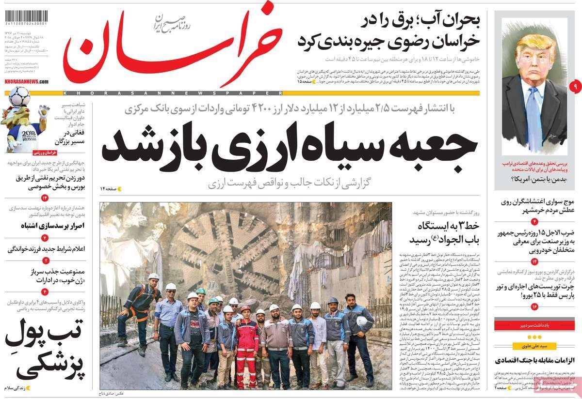  عناوین روزنامه ها 