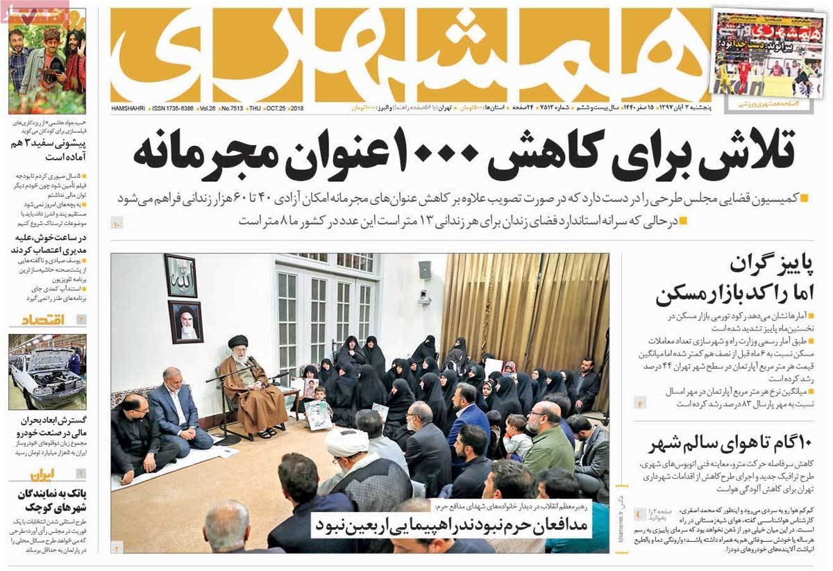  عناوین روزنامه ها 