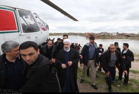 عکس خبری,بازدید روحانی از مناطق سیل زده استان گلستان