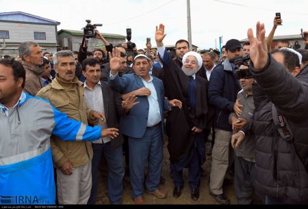 عکس خبری,بازدید روحانی از مناطق سیل زده استان گلستان