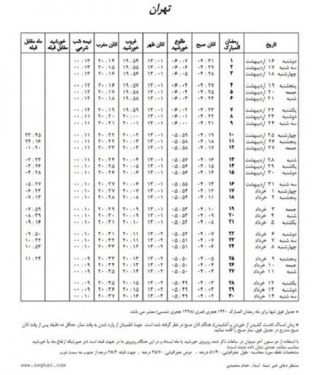  اخبار اجتماعی ,خبرهای اجتماعی,اوقات شرعی