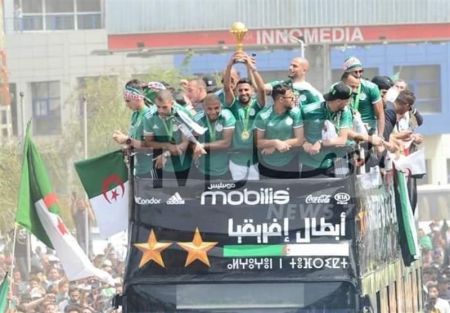 اخبار,اخبارورزشی ونتایج مسابقات, استقبال باشکوه الجزایری‌هااز قهرمان جام ملت‌های آفریقا