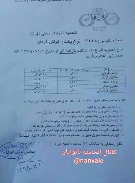 اخبار,اخبار اقتصادی,قیمت نان اخبار,اخبار اقتصادی,قیمت نان
