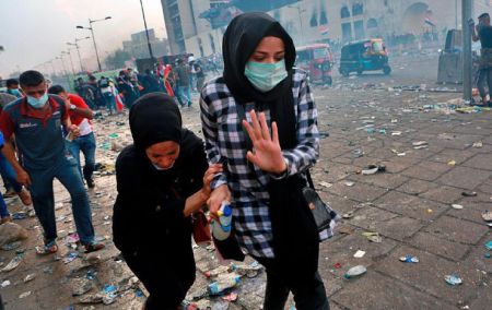 عکس خبری,زنان عراقی در تظاهرات اعتراضی