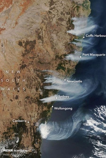 اخبار,اخبارحوادث,تصاویر هوایی منتشر شده از آتش سوزی گسترده در استرالیا