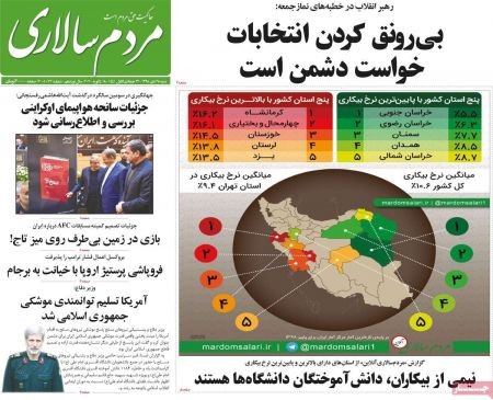  عناوین روزنامه ها 