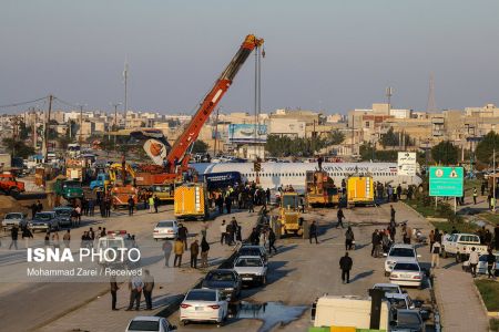 اخبار,عکس خبری,عملیات جابه‌جایی هواپیمای سانحه‌دیده ماهشهر