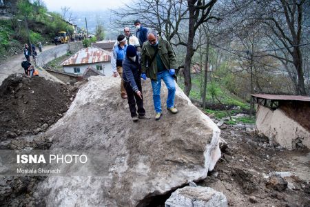 عکس خبری,ریزش کوه در روستای پیت سرای سوادکوه