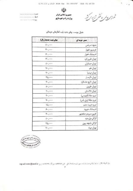 اخبار,اخبار اقتصادی,قیمت بلیط قطار