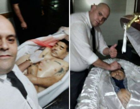 اخبار,اخبار ورزشی,سلفی با جسد مارادونا اخبار,اخبار ورزشی,سلفی با جسد مارادونا