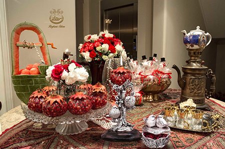 سفره آرایی سنتی شب یلدا سفره آرایی سفره شب یلدا,تزیین سفره شب یلدای عروس,تزیین سفره شب یلدا
